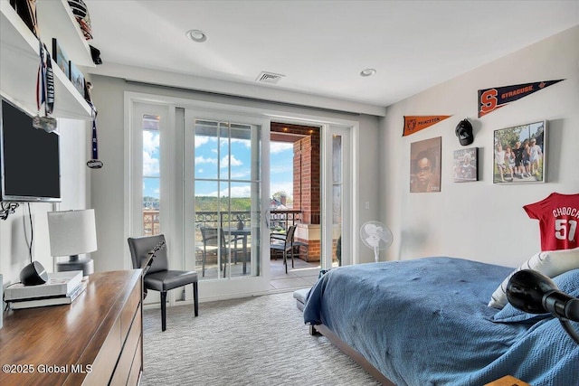 268 Broadway Unit 607, Saratoga Springs, Inside, NY 12866 - bedroom with access to exterior and recessed lighting