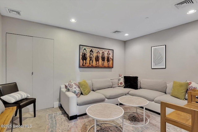 268 Broadway Unit 607, Saratoga Springs, Inside, NY 12866 - living room featuring light colored carpet and recessed lighting