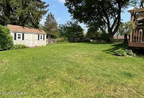 92 Fiddlers Ln, Colonie, NY 12110 - view of grassy yard featuring an outbuilding