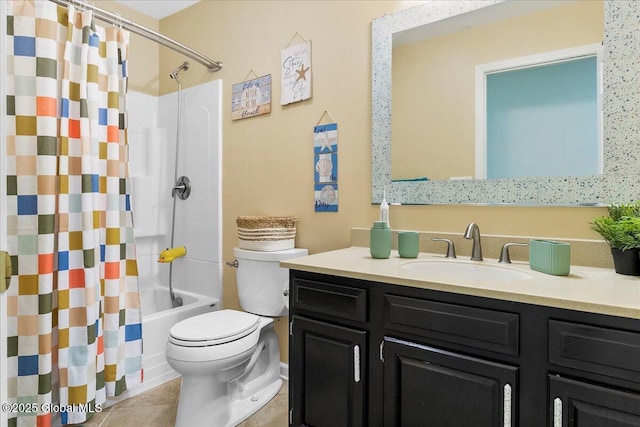 32 Kara Ln, Clifton Park, NY 12065 - bathroom with vanity, toilet, shower / bath combo, and tile patterned flooring