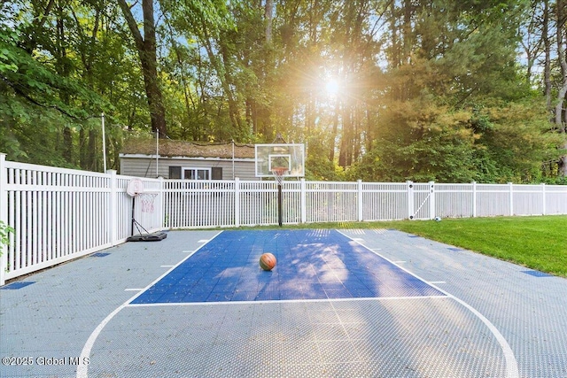 32 Kara Ln, Clifton Park, NY 12065 - view of basketball court with basketball court and view of scattered trees
