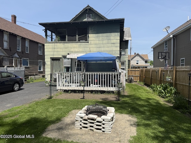 32 5th Ave, Gloversville, NY 12078 - back of property featuring a fire pit