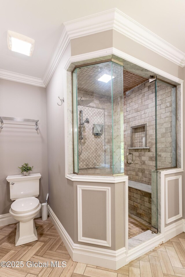 1269 Hawthorn Rd, Niskayuna, NY 12309 - bathroom featuring a shower stall and ornamental molding