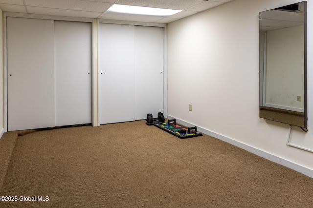 1269 Hawthorn Rd, Niskayuna, NY 12309 - finished basement with a drop ceiling and carpet