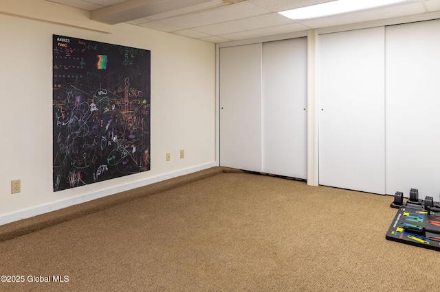 1269 Hawthorn Rd, Niskayuna, NY 12309 - basement featuring carpet flooring and a drop ceiling