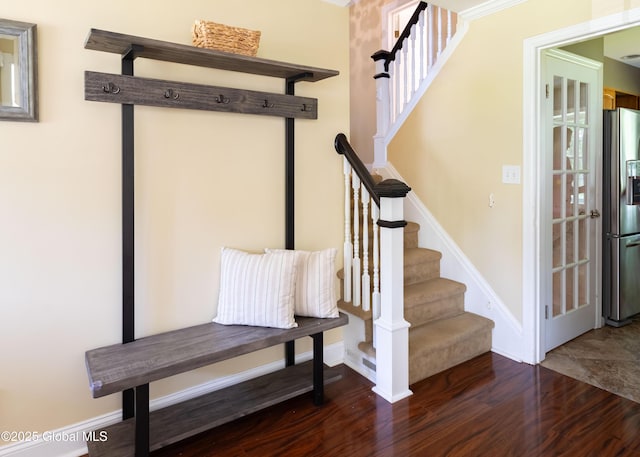 1269 Hawthorn Rd, Niskayuna, NY 12309 - staircase with wood finished floors and baseboards