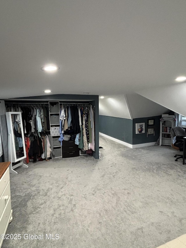 3516 Consaul Rd, Schenectady, NY 12304 - bedroom featuring carpet, recessed lighting, vaulted ceiling, and baseboards