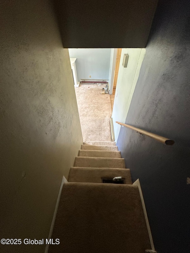 6770 Obrien Rd, Rome, NY 13440 - staircase with baseboards and carpet floors