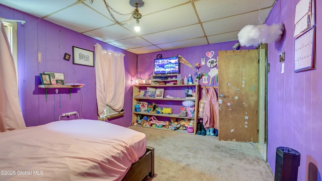16 Caroline St, Amsterdam, NY 12010 - carpeted bedroom with a paneled ceiling