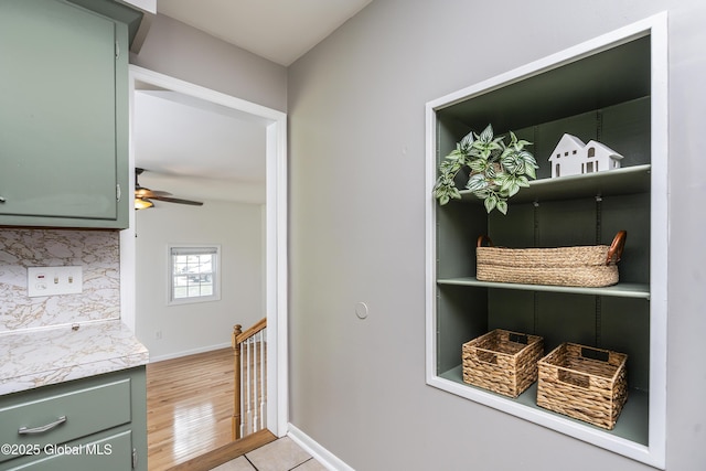44 St Jude Ln, Glenville, NY 12302 - interior space featuring a ceiling fan, baseboards, and light wood-style flooring