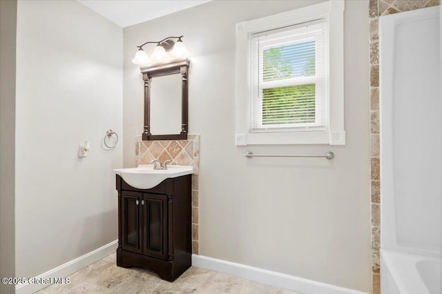 61 Lemaire Way, Argyle, NY 12809 - full bath featuring vanity, backsplash, and tub / shower combination