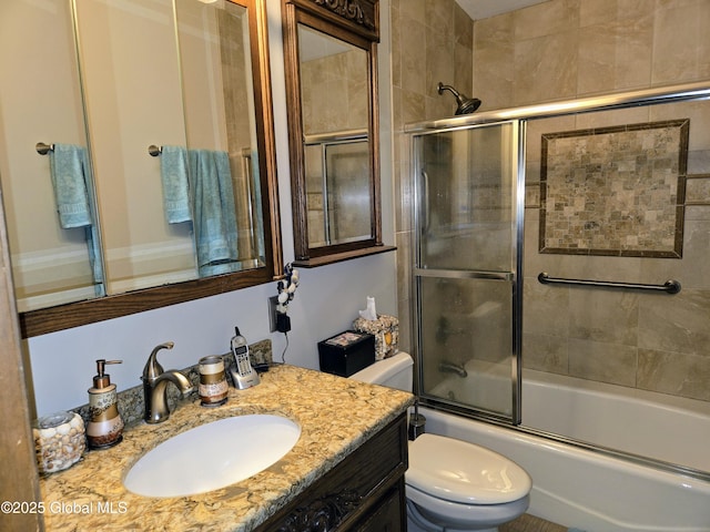 251 Vernon Rd, Glenville, NY 12302 - bathroom with vanity, toilet, and enclosed tub / shower combo
