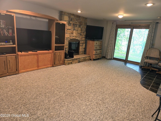 251 Vernon Rd, Glenville, NY 12302 - living room featuring tile patterned floors and recessed lighting