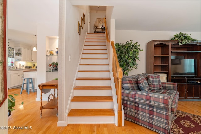 1401 Balltown Rd, Niskayuna, NY 12309 - stairs featuring wood finished floors