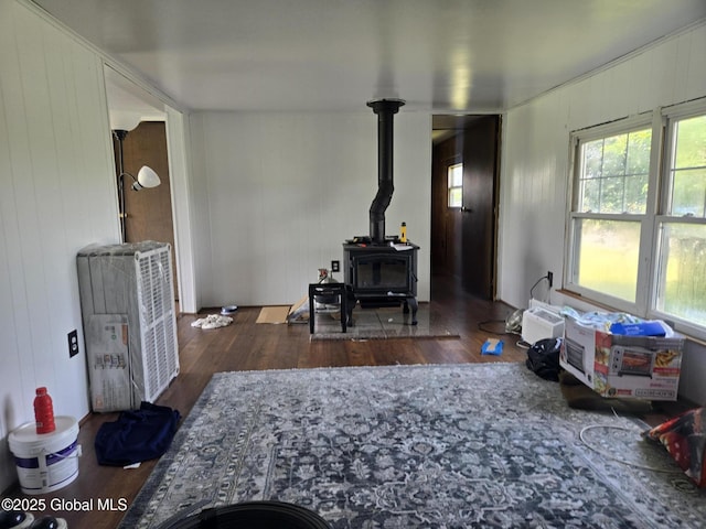 1056 Carlisle Rd, Root, NY 13317 - living room with wood finished floors and a wood stove