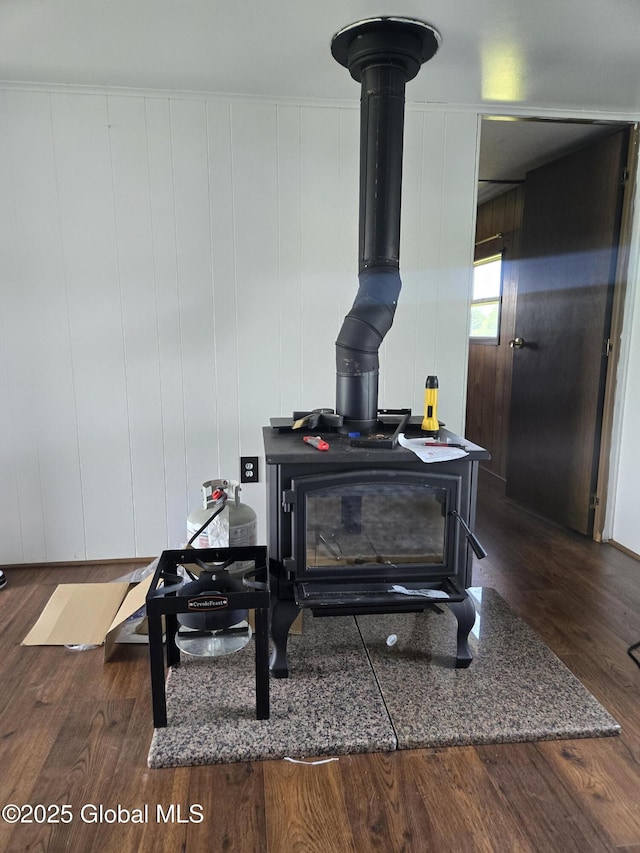 1056 Carlisle Rd, Root, NY 13317 - detailed view of a wood stove and wood finished floors