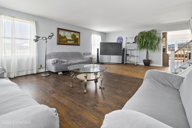 1176 State Highway 41, Afton, NY 13730 - living area with hardwood / wood-style flooring and stairway