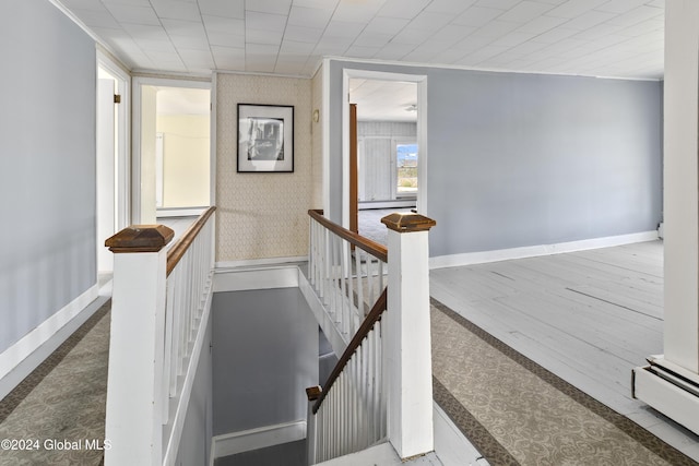 1176 State Highway 41, Afton, NY 13730 - stairs featuring wallpapered walls, baseboards, and ornamental molding