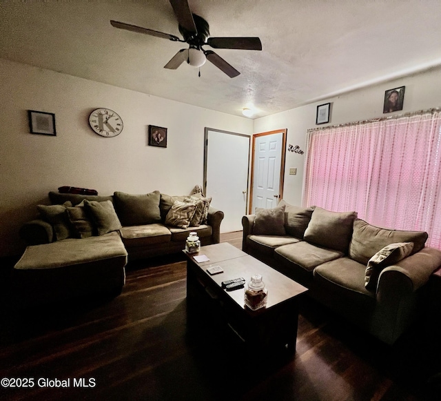 19 Cartier Ln, Fort Ann, NY 12827 - living area with ceiling fan and wood finished floors