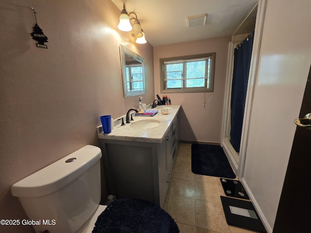 3841 State Highway 30, Mayfield, NY 12010 - full bath with double vanity, tile patterned floors, toilet, and a shower with curtain