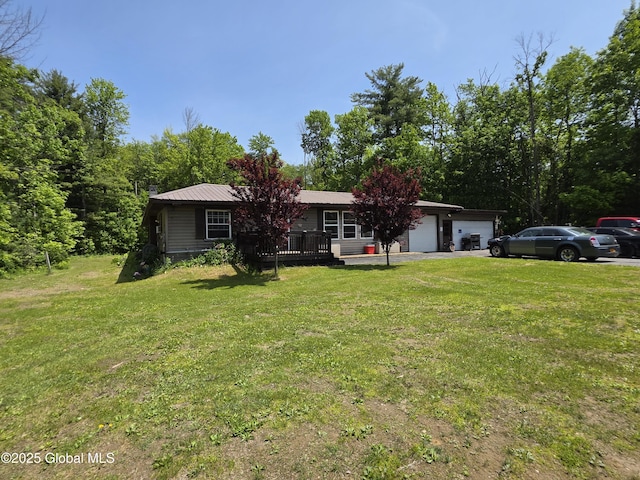 3841 State Highway 30, Mayfield, NY 12010 - single story home with a garage, a front lawn, and driveway