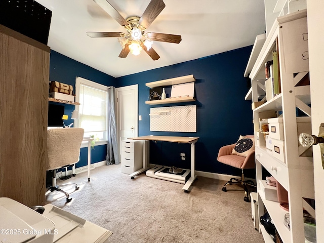 2803 Wellington Ave, Rotterdam, NY 12306 - carpeted office featuring a ceiling fan and baseboards