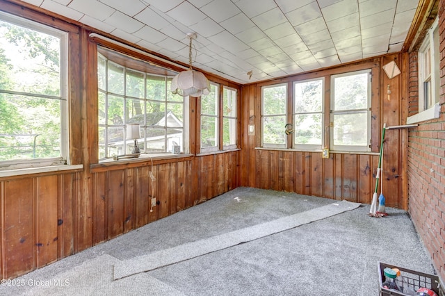 55 Crescent Ave, Amsterdam, NY 12010 - unfurnished sunroom featuring carpet floors and wood walls