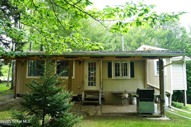 127 Fern Ln, Jefferson, NY 12093 - back of property with entry steps and a patio