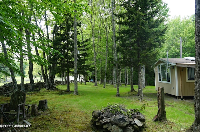 127 Fern Ln, Jefferson, NY 12093 - view of green lawn featuring an outdoor structure