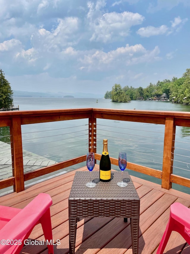 3602 Echo Bay Ln, Fort Ann, NY 12844 - wooden deck featuring a water view