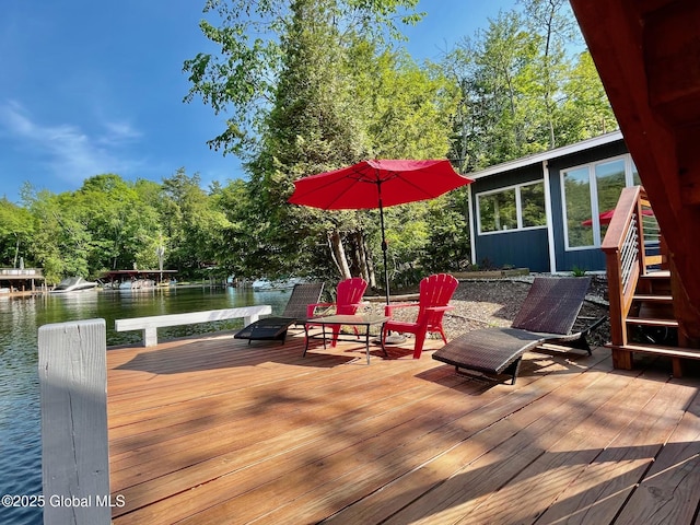 3602 Echo Bay Ln, Fort Ann, NY 12844 - deck featuring a water view