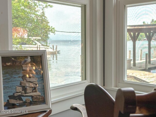 3602 Echo Bay Ln, Fort Ann, NY 12844 - living area featuring plenty of natural light and a water view