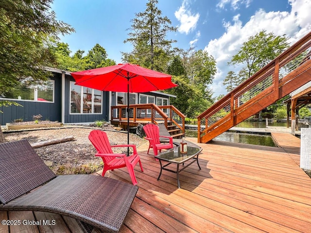3602 Echo Bay Ln, Fort Ann, NY 12844 - wooden deck featuring stairs
