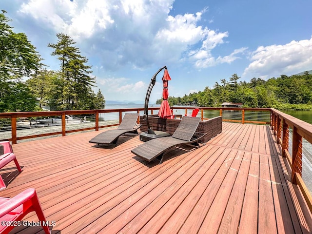 3602 Echo Bay Ln, Fort Ann, NY 12844 - wooden deck featuring a water view
