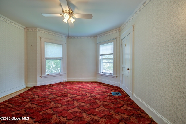 510 S William St, Johnstown, NY 12095 - unfurnished room featuring ceiling fan and baseboards