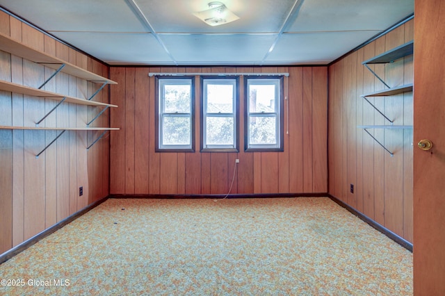 510 S William St, Johnstown, NY 12095 - spare room with light colored carpet and wood walls