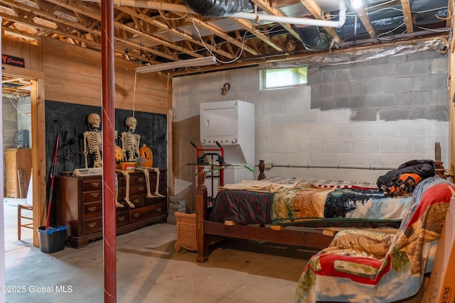 79 Chandler Ln, Greenfield, NY 12859 - below grade area with stacked washing machine and dryer