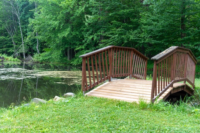 79 Chandler Ln, Greenfield, NY 12859 - deck featuring a forest view and a water view