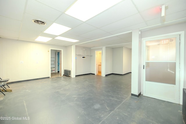 1374 10th Ave, Schenectady, NY 12303 - spare room featuring a paneled ceiling, baseboards, and concrete floors
