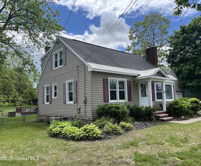 6 Pine Rd, Moreau, NY 12803 - view of front facade featuring a chimney and a gate