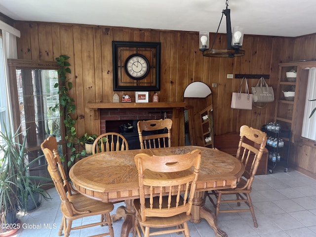 6 Pine Rd, Moreau, NY 12803 - dining space featuring wood walls and light tile patterned flooring