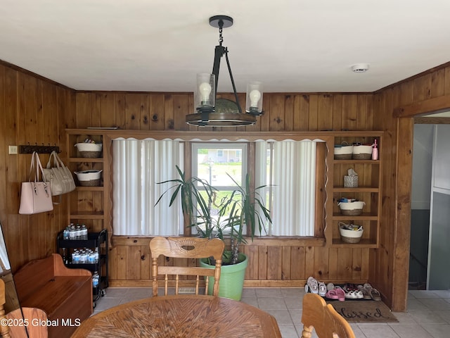 6 Pine Rd, Moreau, NY 12803 - dining area featuring wooden walls and light tile patterned floors