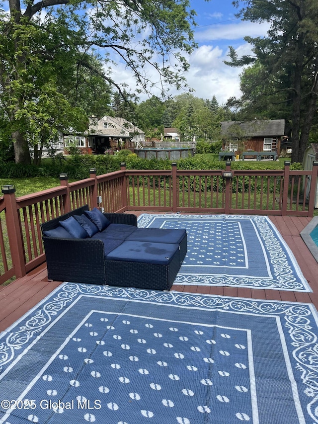 6 Pine Rd, Moreau, NY 12803 - deck featuring an outdoor hangout area