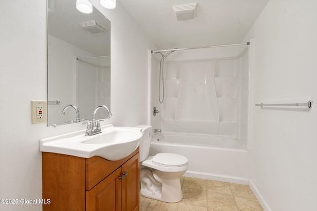 16 Smith Ln, East Greenbush, NY 12144 - full bathroom featuring vanity, toilet, bathing tub / shower combination, tile patterned floors, and baseboards