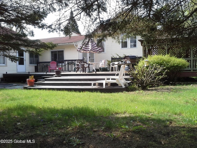 607 Gansevoort Rd, Moreau, NY 12803 - rear view of house featuring a wooden deck