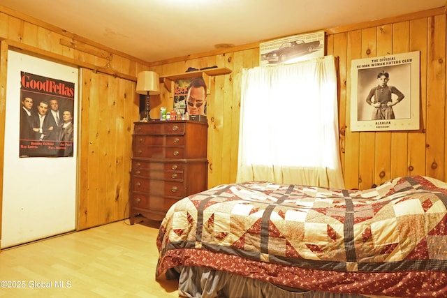 68 Elks Glade Rd, Chester, NY 12817 - bedroom featuring wood walls and wood finished floors