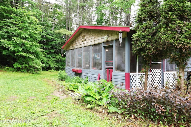 68 Elks Glade Rd, Chester, NY 12817 - view of outdoor structure featuring a sunroom