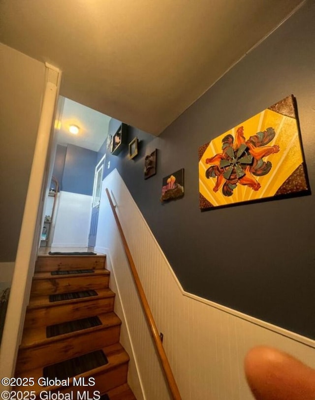 13 Hawk St, Amsterdam, NY 12010 - staircase with a wainscoted wall