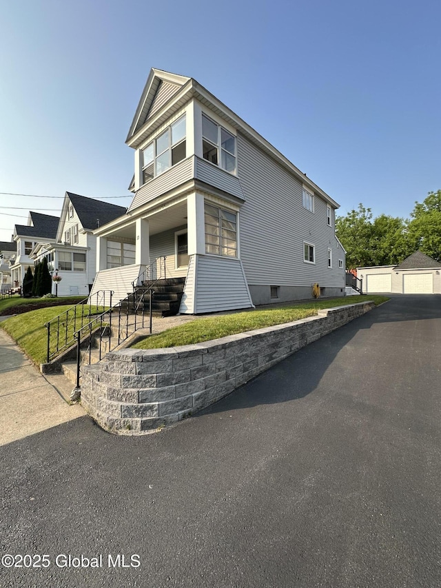 13 Hawk St, Amsterdam, NY 12010 - view of front of home with a porch and a front yard