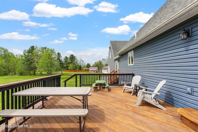 1396 Barton Hill Rd, Wright, NY 12053 - wooden deck with a yard